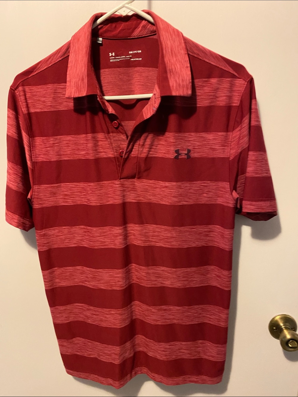 Under Armour Men’s Red Striped Performance Polo